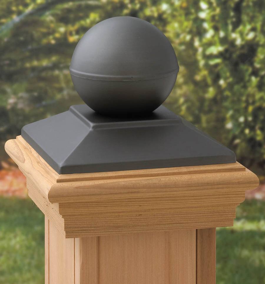 Round wood fence post cap Version 5 | TheBestWoodFurniture.com