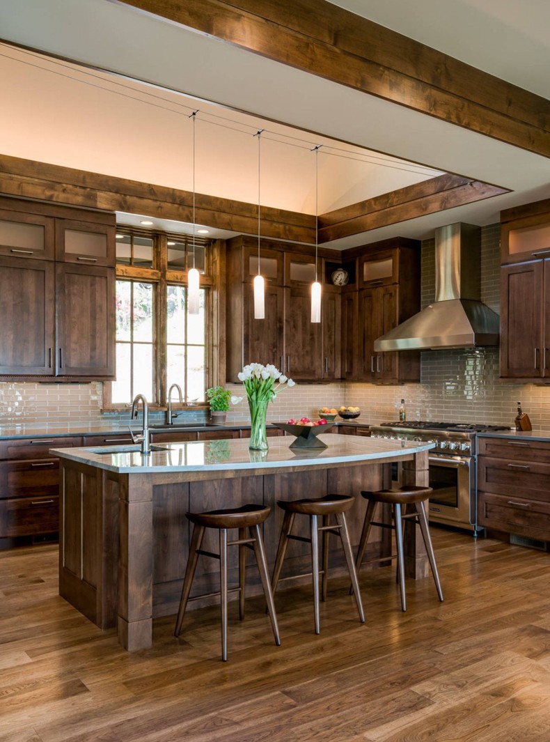 Rustic Wood Kitchen Deep Stained