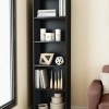A comfortable black modern bookcase or wall shelves will fit harmoniously in a small room.