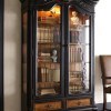 Black Wood Bookcase with Doors