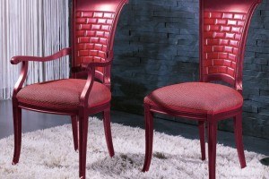 Red Wooden Dining Chairs