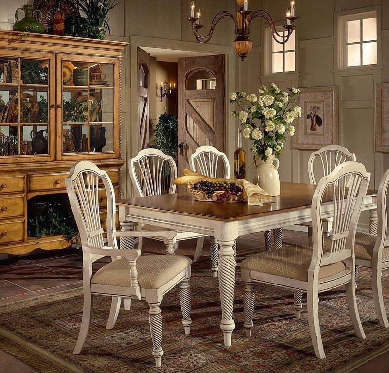 White Wood Rectangular Dining Table