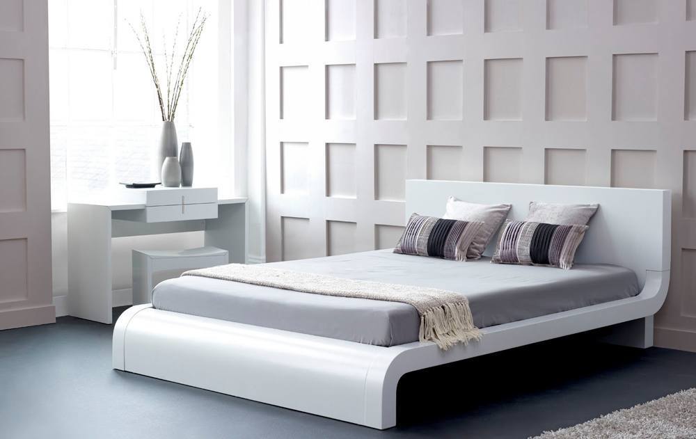 Simple White Platform Bed