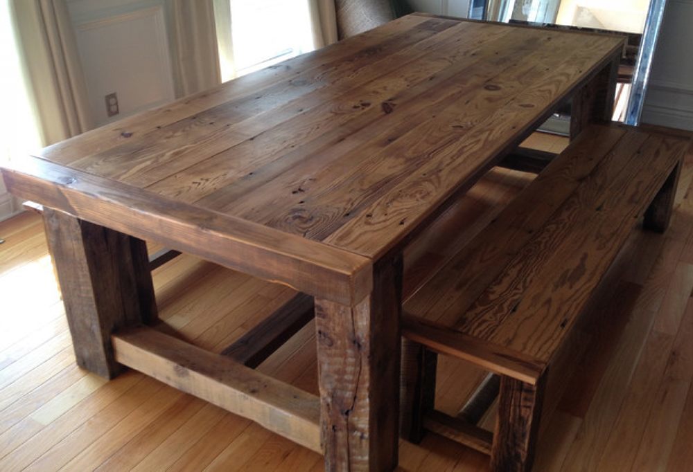 Wood Dining Room Table With Bench
