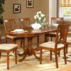 Solid oak oval dining table is a good idea for the narrow rooms.