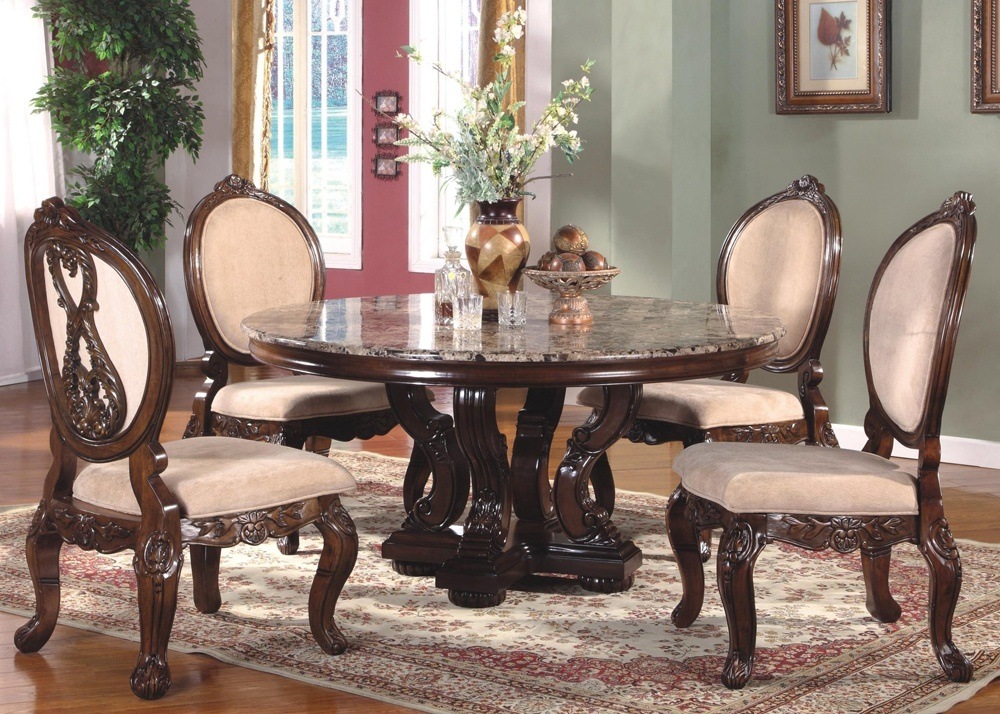 French Country Dining Table Set, French Country Round Kitchen Table Set