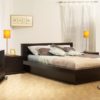 Light Bedroom With Dark Furniture