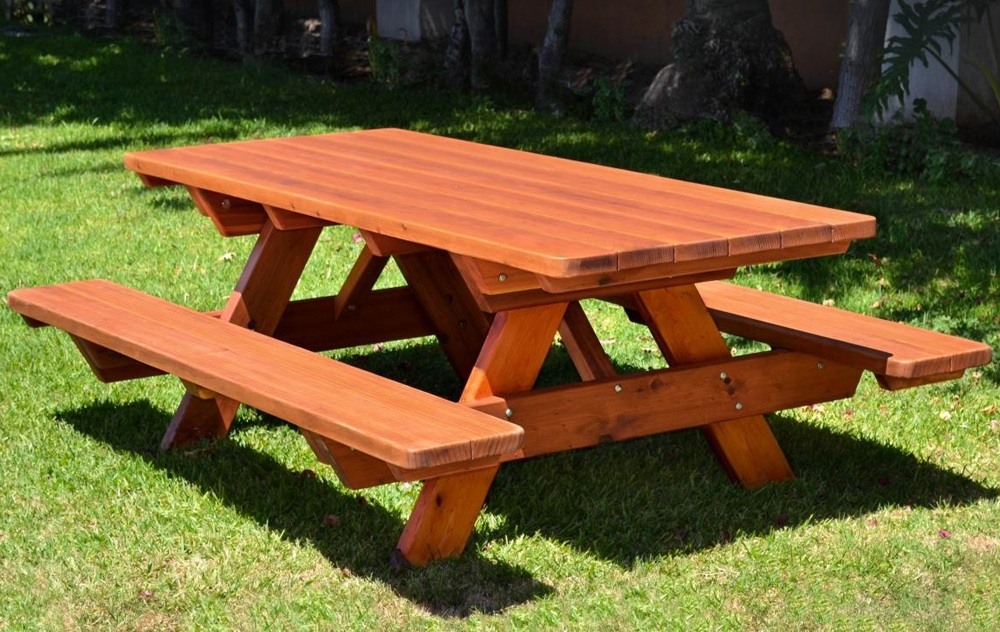 Wooden Park Table Bench Set - TheBestWoodFurniture.com