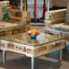 Modern pallet furniture, tables and benches ideas are very popular for placing inside home.