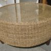 Round Wicker Coffee Table With Glass Top