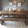 Farmhouse Dining Table and Bench Set