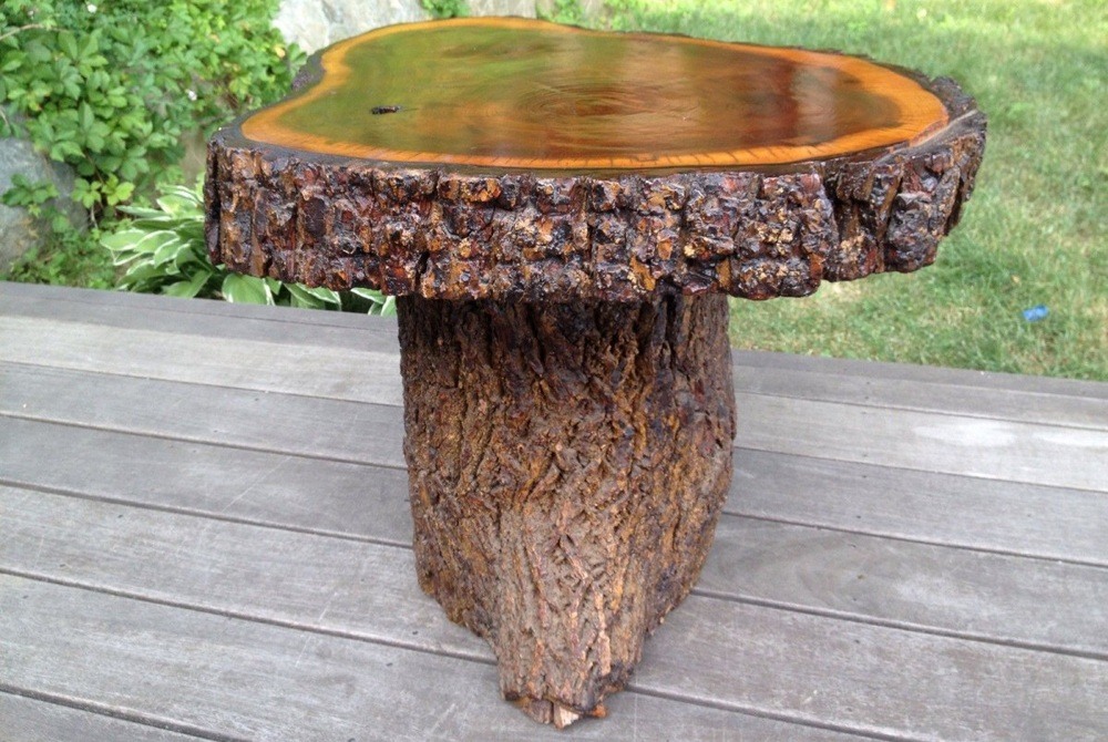 Solid Tree Round Trunk Coffee Table