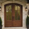 Rustic Pine Exterior Entry Doors With Glass