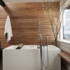 Wooden shower wall panels are effective and simple way to add wood in the bathroom and make it more warm and beautiful.