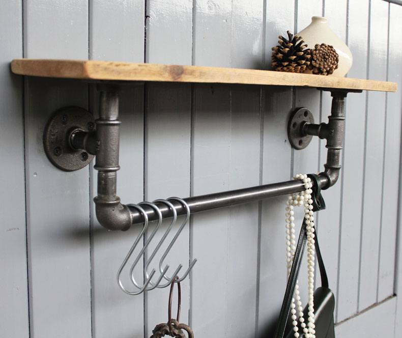 Keep in mind, the steel pipe storage is heavy, and place them on the wall to be sure the shelves won't sag.
