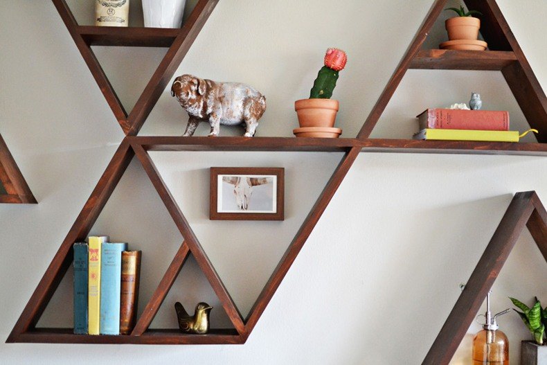 Stylish And Original Diy Triangle Shelf