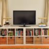 Lake table is a perfect bookcase TV stand and looks natural and is versatile.