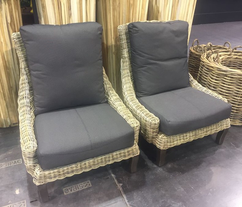 Rattan Baskets And Amless Chairs