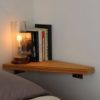Pine wood nightstands realized in a simple shape with open corner nightstand shelf can be the perfect idea for contemporary bedrooms.