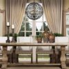 Farmhouse Dining Room Design With Trestle Table