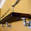 Rustic Reclaimed Old Wood Shelf With Pipe And Chain