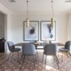 Contemporary Dining Room With Abstract Wall Art