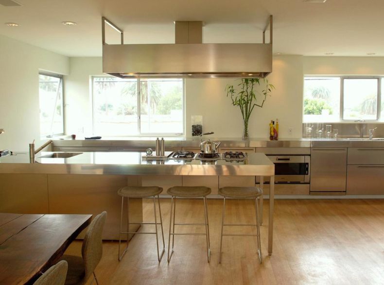 Today many designers propose to use bamboo floor kitchen in many various styles.