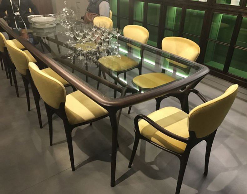Glass Top Dining Table With Yellow Chairs