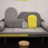 Gray Couch With Yellow Accents
