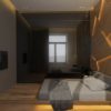 Geometric Decorative Wall Panel With LED Light For Bedroom