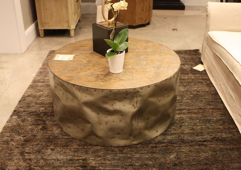 Round Metal Frame Coffee Table