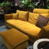 Beige and mustard yellow sofa will fit perfectly mostly to all interiors.