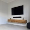 Mounted TV Rustic Wood Credenza