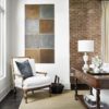 Neutral Wall Art With Metallic Squares