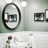 Green powder room ideas will look cool calming in your space.