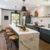 Rustic Kitchen Deep Colored Painted Cabinets