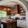 Rustic Kitchen Stained Wood Island