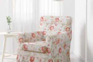 Shabby chic armchair with a white slipcover that displays a long texture and rolled arms will suit perfectly for any room of your home.
