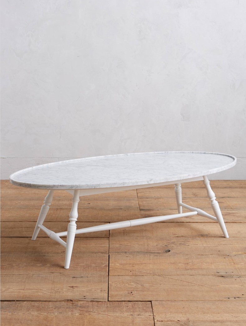 White Spindle Leg Coffee Table