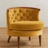 Yellow Velvet Tufted Armchair