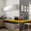 Masculine Kitchen Design With Bold Yellow Accents