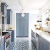 Modern Kitchen Design With Blue Cabinets