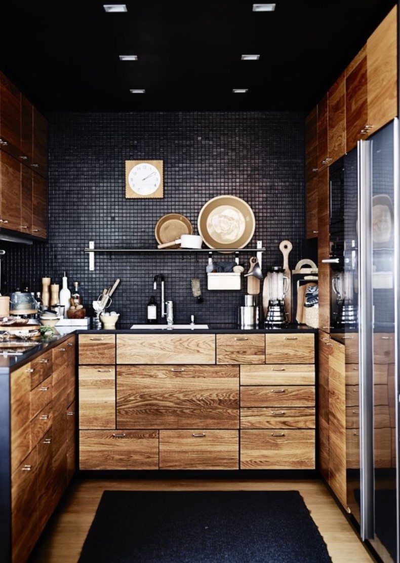 Black Gloss Kitchen Wall Tiles