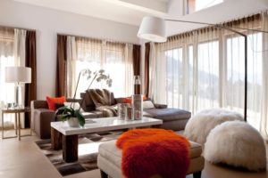 Burn Orange Decor Accents in Living Room