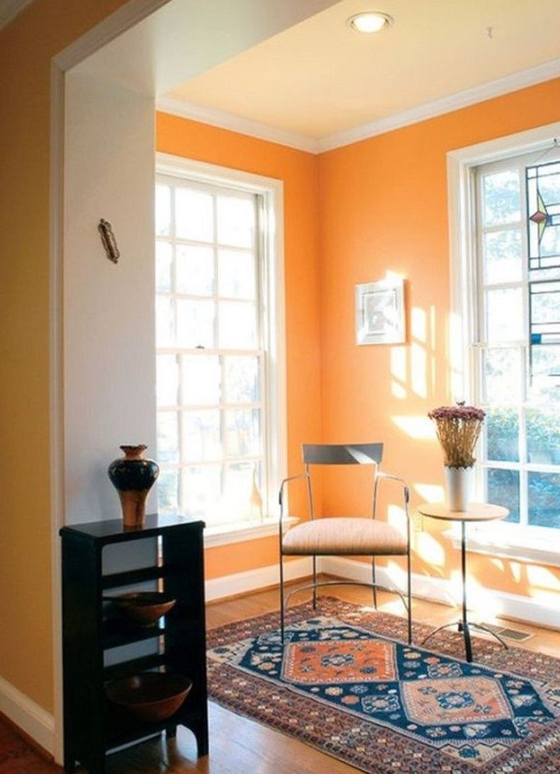 Orange and Navy Living Room Decor