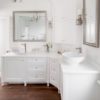White Bathroom Curving Vanities