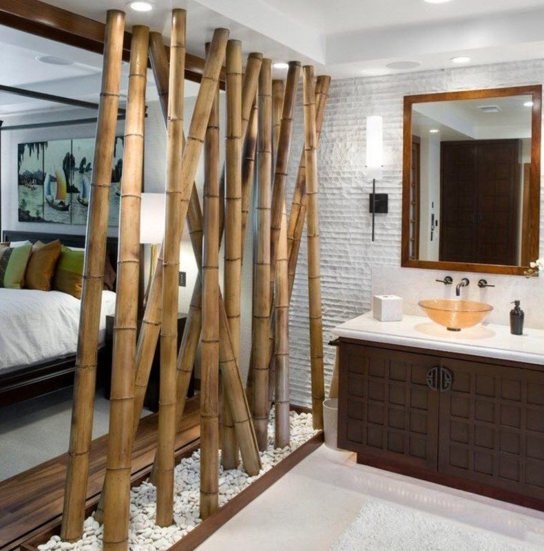 Original bamboo wall divider can bring the interesting ambiance to any nook or your home.
