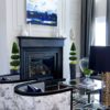 Contemporary Living Room Balanced Fireplace Decor