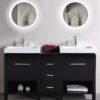 Krugg LED mirror is a good option for a country vanity.