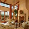 Luxury Elegant Brown Tuscan Farmhouse Living Room